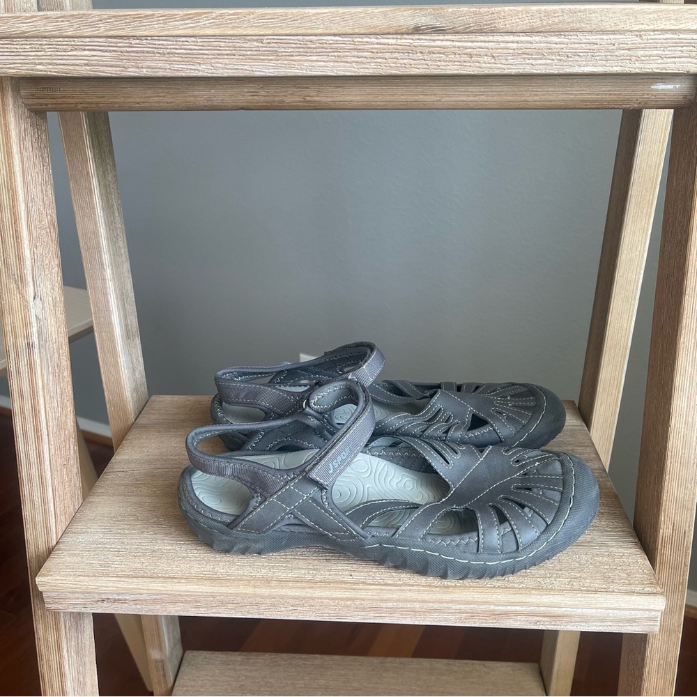 Jambu JSport Sport Walking Sandals Poppy 9 M Gray Closed Toe All Terra Traction